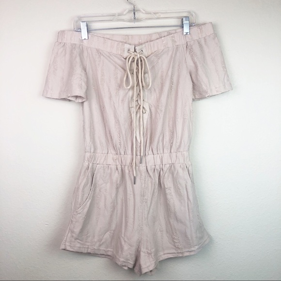 essue Pants - 🔥3 for $30 Beige Lace Up Distressed Romper